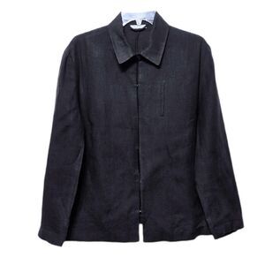 HIRSCH Black 100% Linen Short Jacket 12